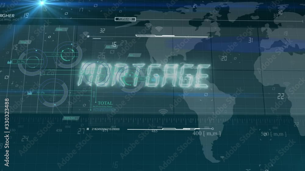 Mortgage animated word cloud, text design animation. Mortgage animated word cloud, text design animation.