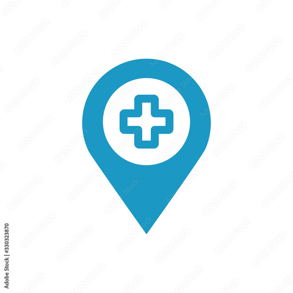 medical cross symbol in pin location line style medical cross symbol in pin location line style