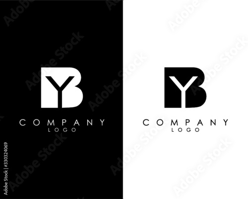 Initial Letters BY, YB abstract company Logo Design vector photo