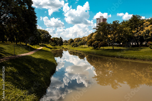 Panoramic view of the Ecological Park (Parque Ecologico), in Indaiatuba, Brazil.