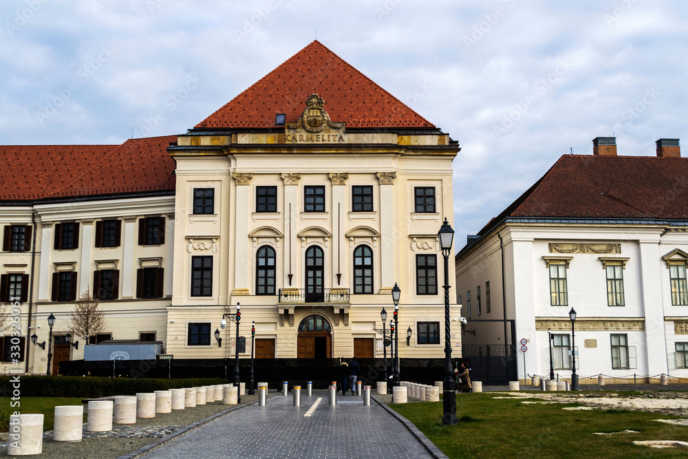 he Budapest castle district with important buildings. The National Dance Theater.