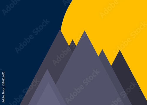 Mountains Panorame Abstract Random Placed Generative Art background illustration