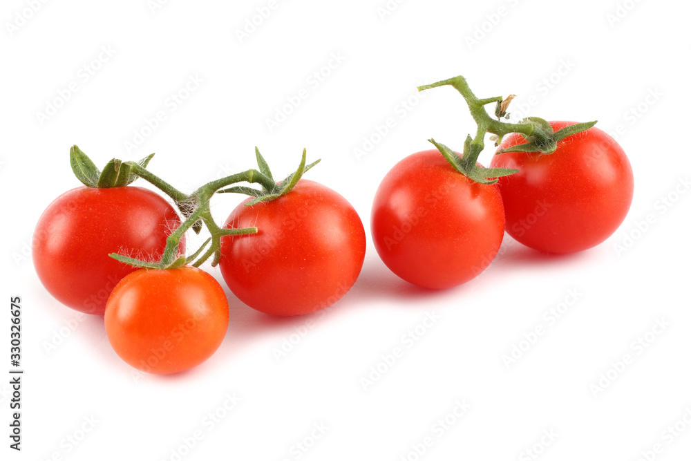 Red cherry tomatoes isolated on white Red cherry tomatoes isolated on white