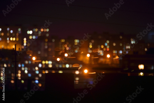 Night city lights. Bokeh background