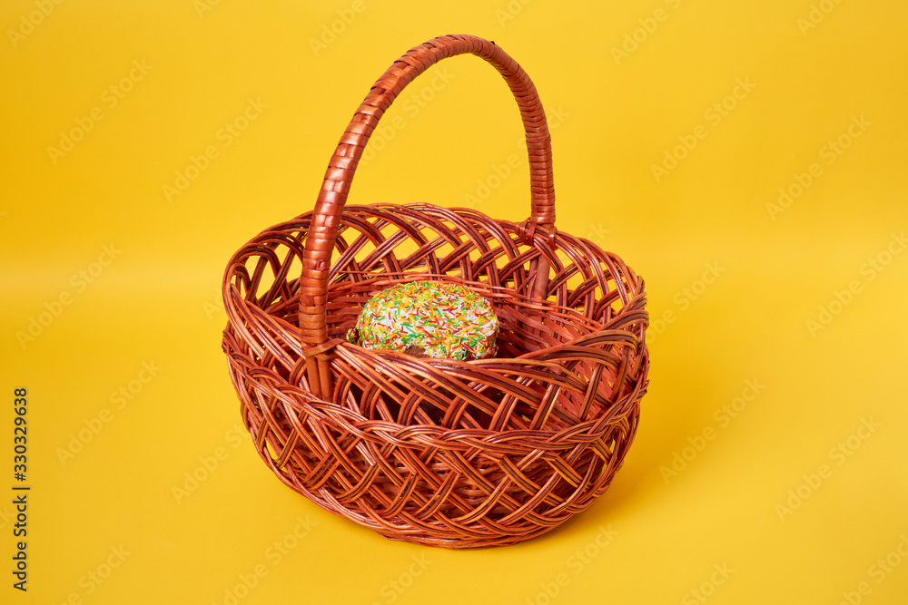 Easter cake in basket