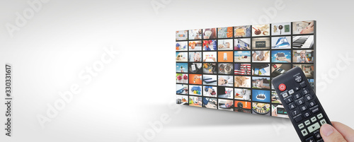 Obraz na płótnie Television streaming, TV multimedia panel banner