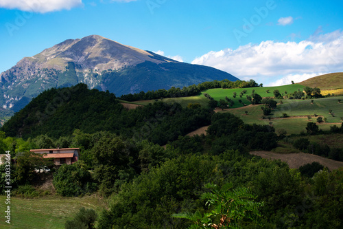 Panorama of the mountains around Campli  Abruzzo  Italy