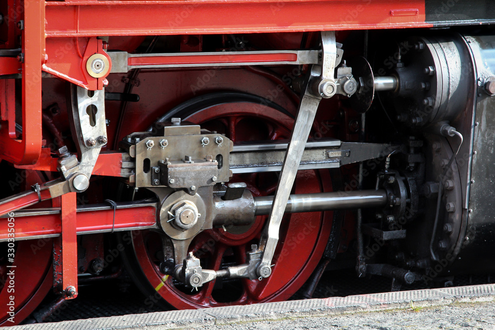 Ansicht einer alten Dampflockomotive