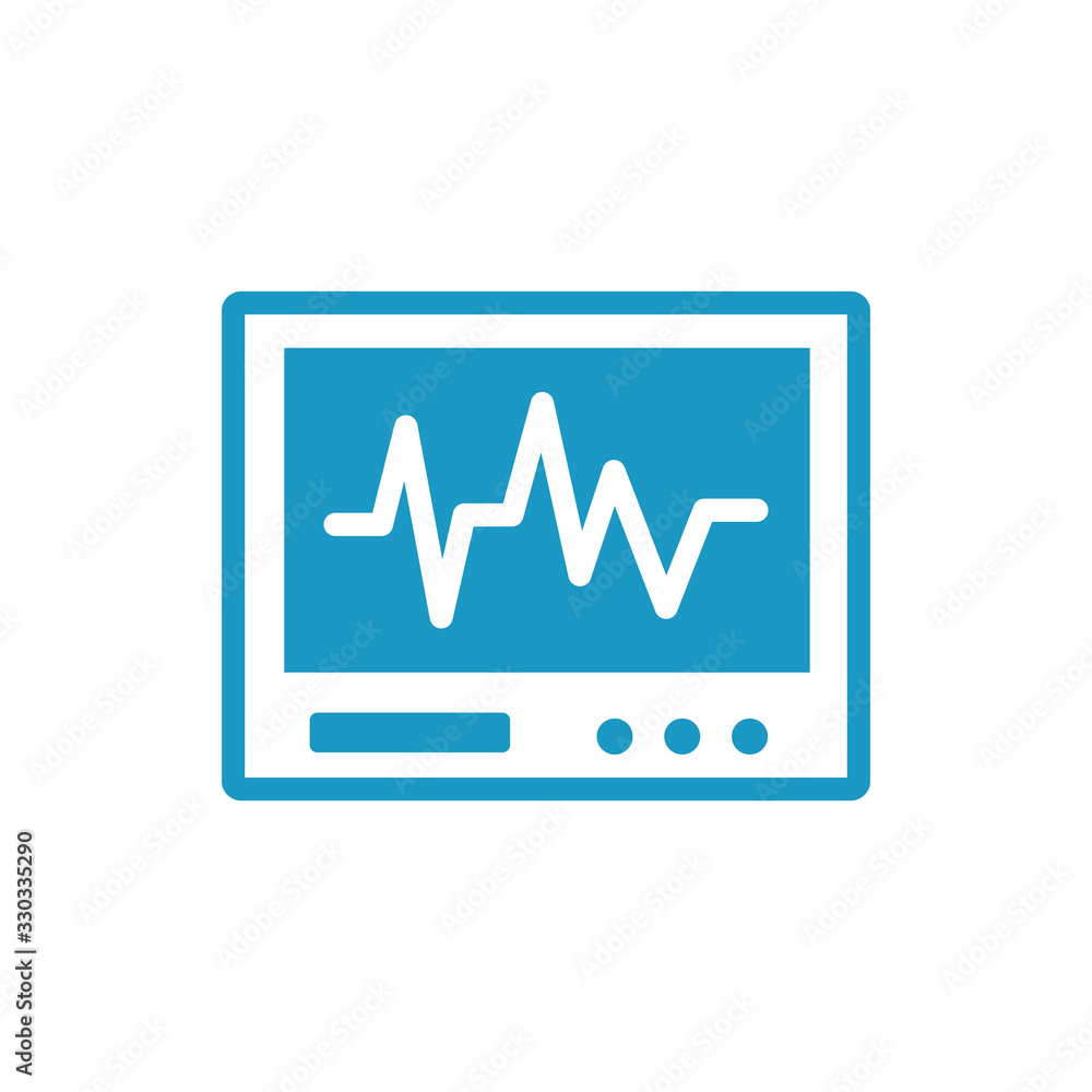 medical ekg machine cardiology pulse line icon