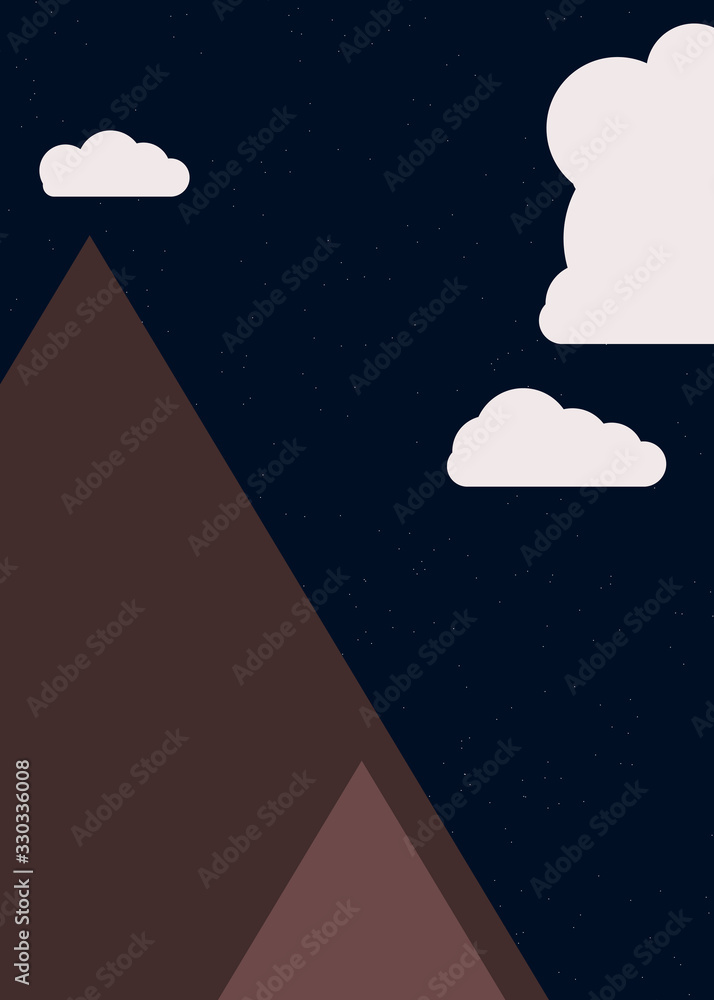 Mountains Panorame Abstract Random Placed Generative Art background illustration