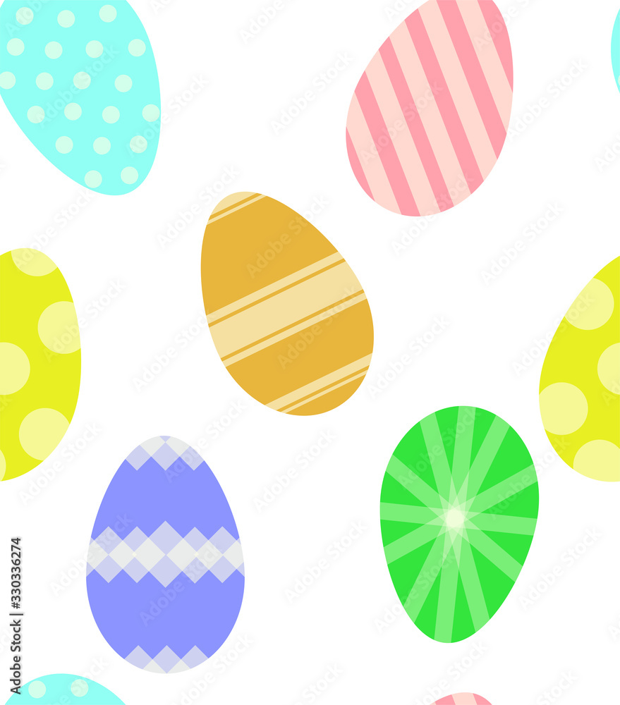 Vector seamless pattern with decorative eggs.Easter holiday. Background colorful template for website, print on fabric, gift wrap and wallpaper Vector seamless pattern with decorative eggs.Easter holiday. Background colorful template for website, print on fabric, gift wrap and wallpaper