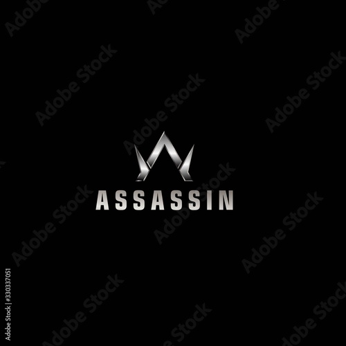 Assassin Adventure Logo Design Concept Geometric Letter A Symbol for Outdoor and Travel Branding