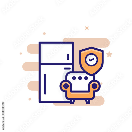 Content Insurance icon Filled Outline Vector Illustration.
