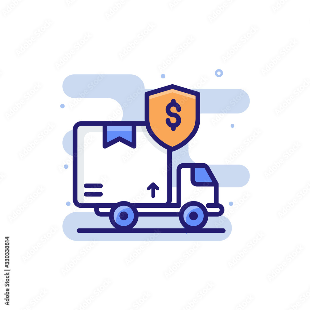 Delivery Insurance icon Filled Outline Vector Illustration. Delivery Insurance icon Filled Outline Vector Illustration.