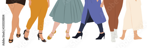 Women's legs. Frame. Footwear