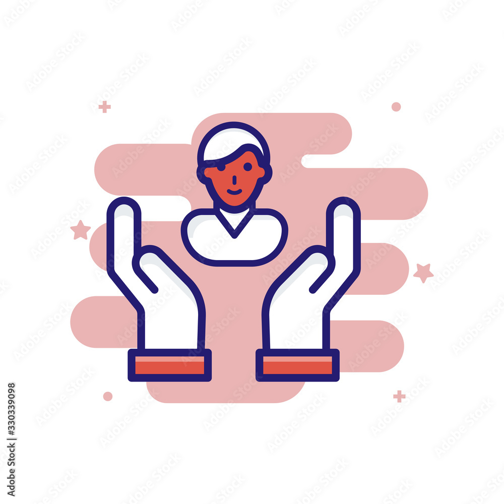 Increase Profit Insurance icon Filled Outline Vector Illustration.