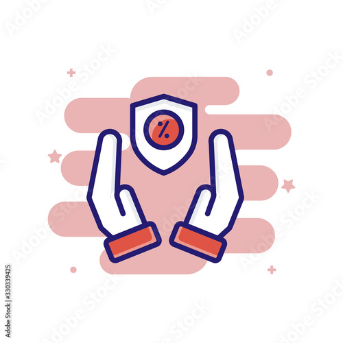 Interest Rate Insurance icon Filled Outline Vector Illustration.