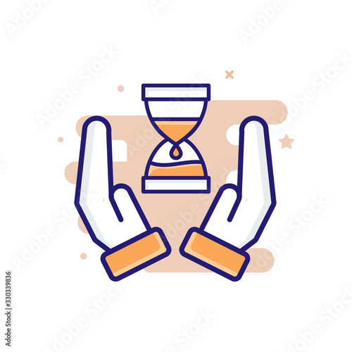 Term Life Insurance icon Filled Outline Vector Illustration.