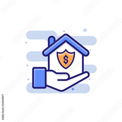 Mortgage Insurance icon Filled Outline Vector Illustration.
