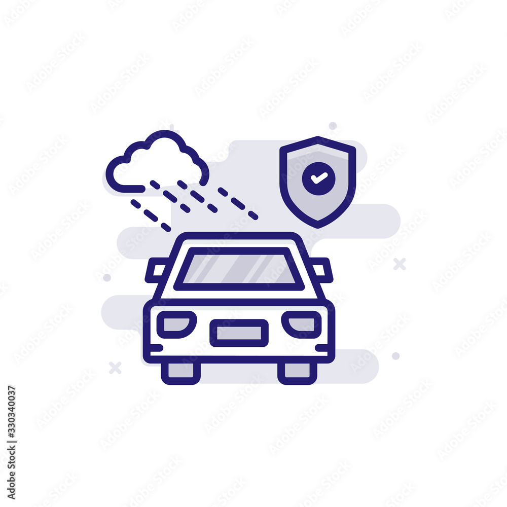 Hail Damage Insurance icon Filled Outline Vector Illustration. Hail Damage Insurance icon Filled Outline Vector Illustration.
