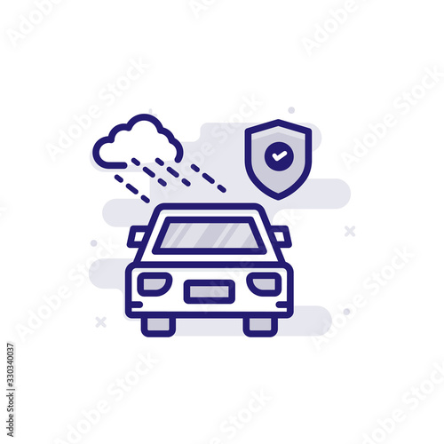 Hail Damage Insurance icon Filled Outline Vector Illustration.