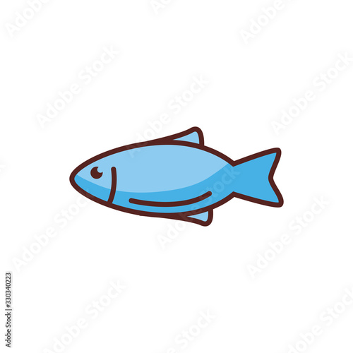 fish sea animal line color style icon