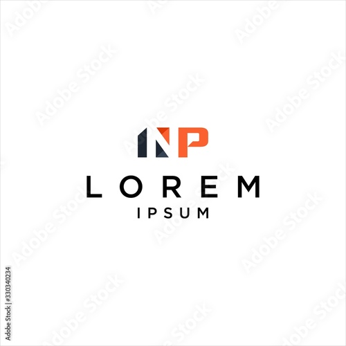 Modern NP Initial Logo Design . Abstract Elegant Black Brand Emblem, Minimalist Corporate Identity, Creative Construction & Business Concept, Vector Icon, Luxury Style