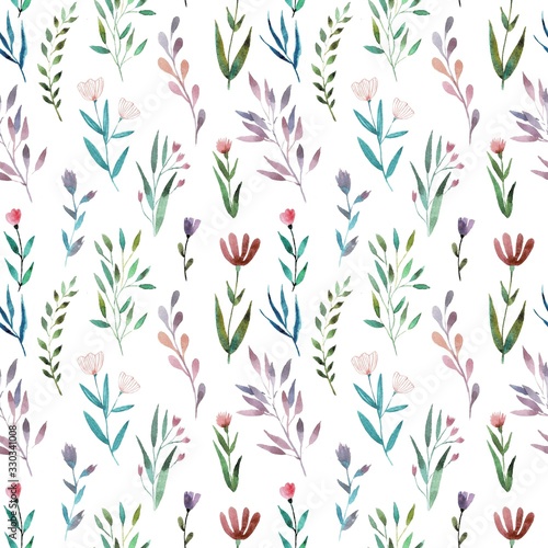 Seamless pattern with floral pattern  delicate watercolor