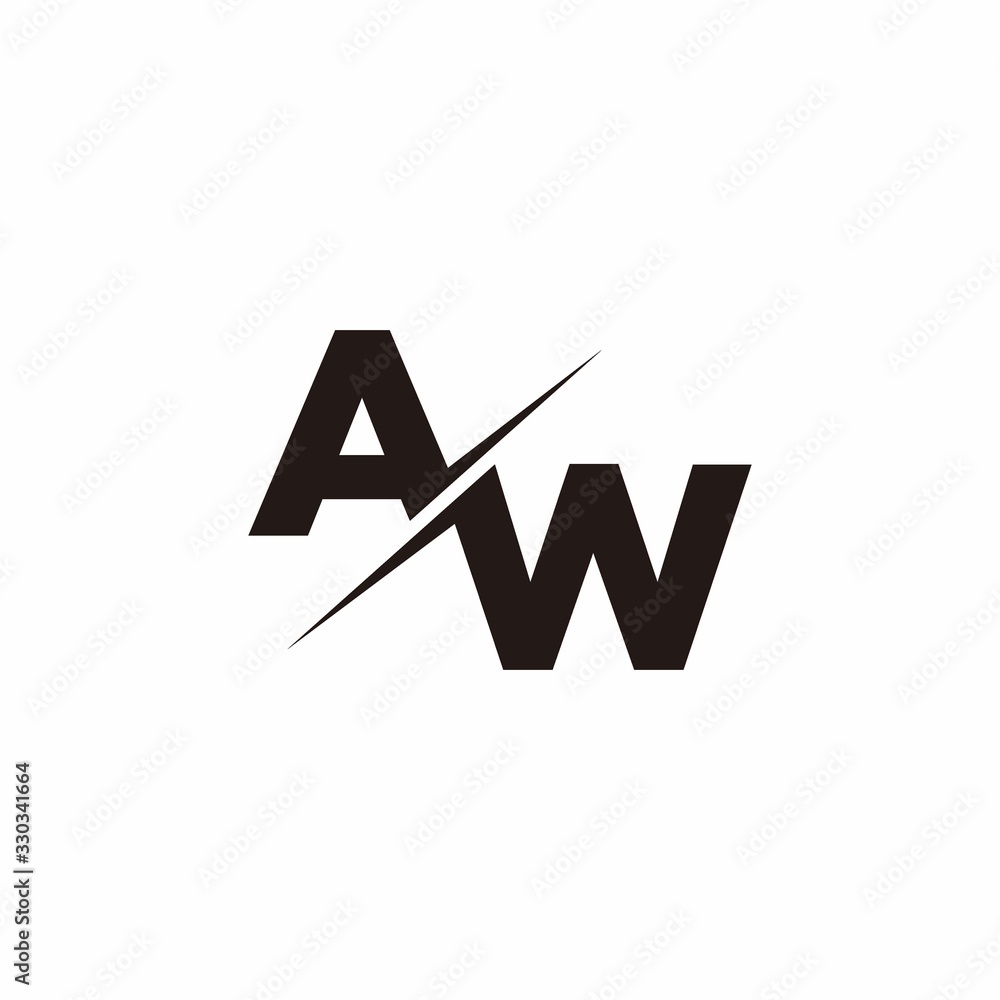 AW Logo Letter Monogram Slash with Modern logo designs template AW Logo Letter Monogram Slash with Modern logo designs template