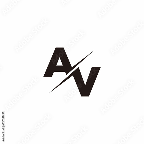 AV Logo Letter Monogram Slash with Modern logo designs template