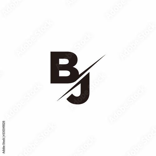 BJ Logo Letter Monogram Slash with Modern logo designs template photo