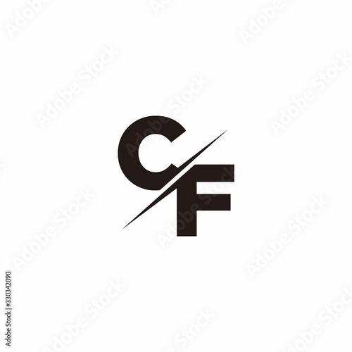 CF Logo Letter Monogram Slash with Modern logo designs template