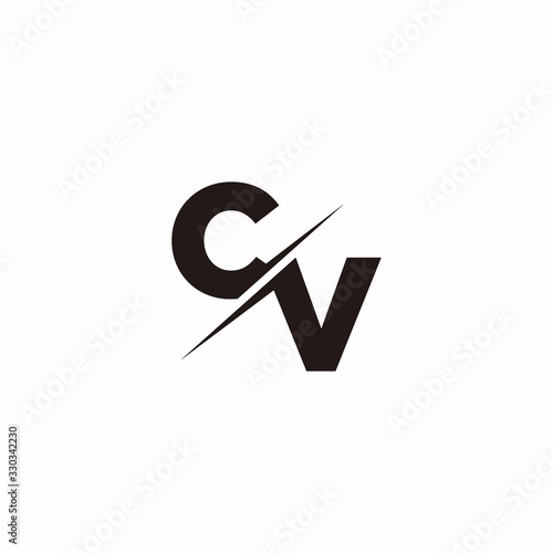 CV Logo Letter Monogram Slash with Modern logo designs template