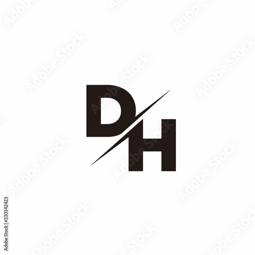 DH Logo Letter Monogram Slash with Modern logo designs template
