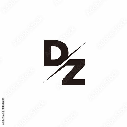 DZ Logo Letter Monogram Slash with Modern logo designs template