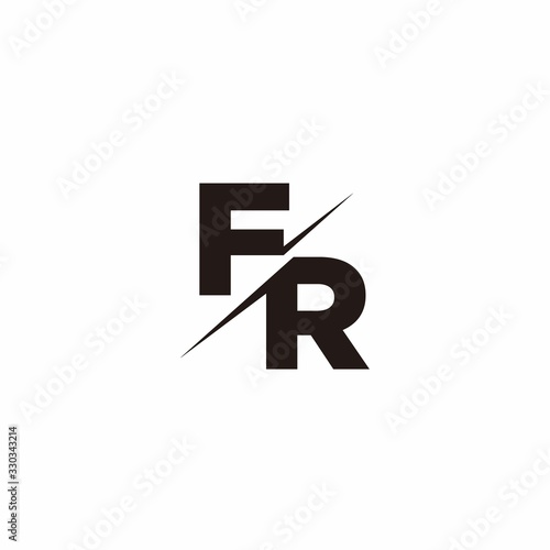 FR Logo Letter Monogram Slash with Modern logo designs template