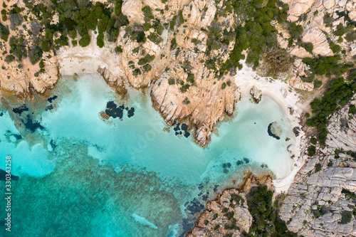 aerial view of a beautiful beach in sardinia  cala napoletana