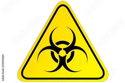 Schilderij op canvas Biohazard sign on white background with copy space