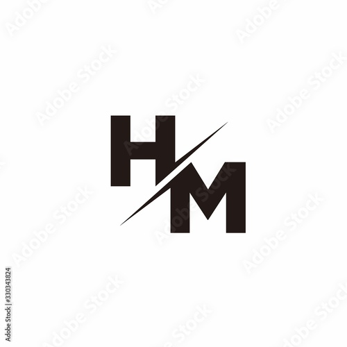 HM Logo Letter Monogram Slash with Modern logo designs template