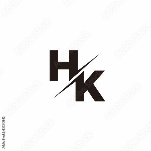 HK Logo Letter Monogram Slash with Modern logo designs template