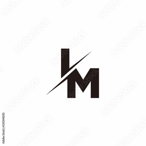 Logo Monogram Slash concept with Modern designs template letter IM photo