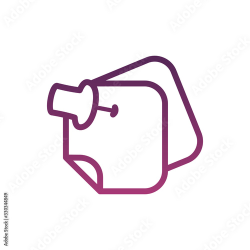 paper note pin line style icon