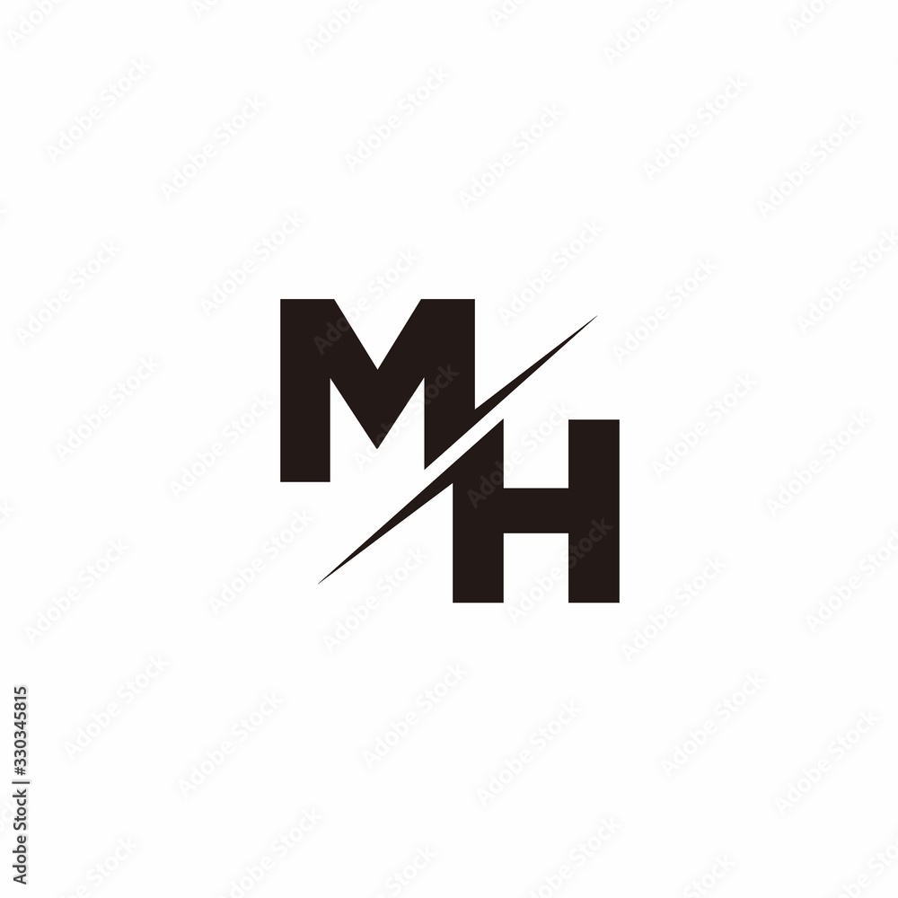 Logo Monogram Slash concept with Modern designs template letter MH Logo Monogram Slash concept with Modern designs template letter MH
