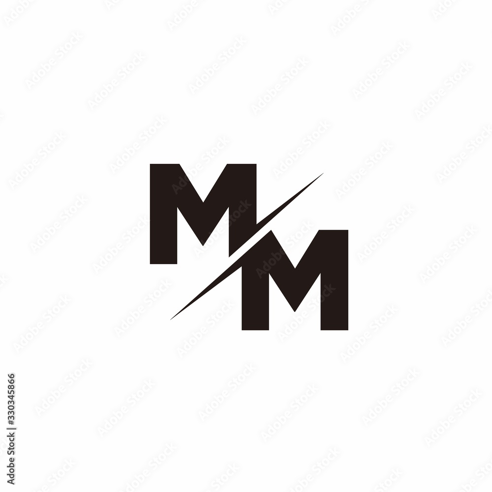 Monogram mm letters - concept logo template design