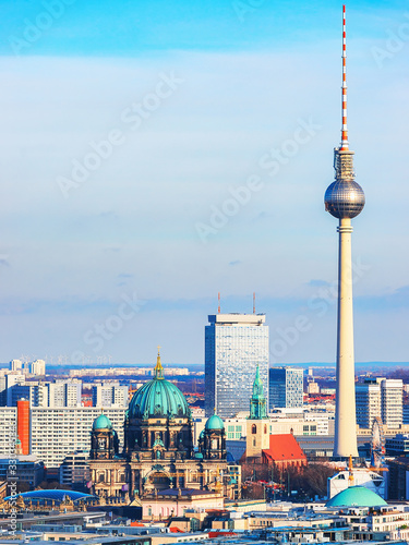 Berliner Dom Cathedral and television tower in Berlin