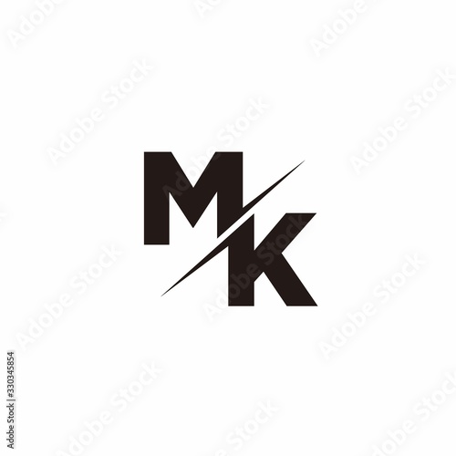 Logo Monogram Slash concept with Modern designs template letter MK