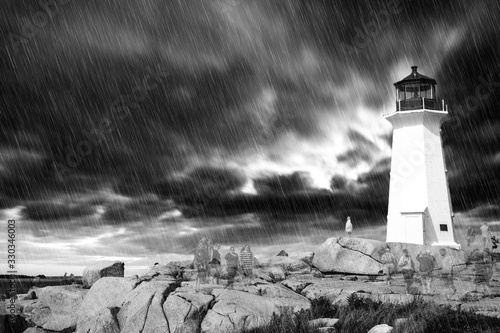 The convid-19 virus has a great impact of tourism at peggys cove in nova scotia photo