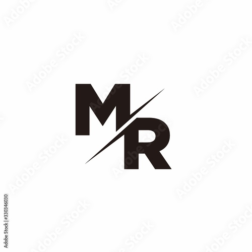Logo Monogram Slash concept with Modern designs template letter MR