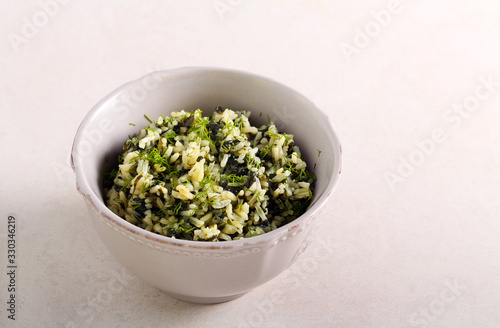Spinach and dill rice