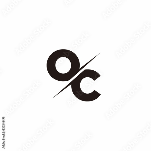 Logo Monogram Slash concept with Modern designs template letter OC photo